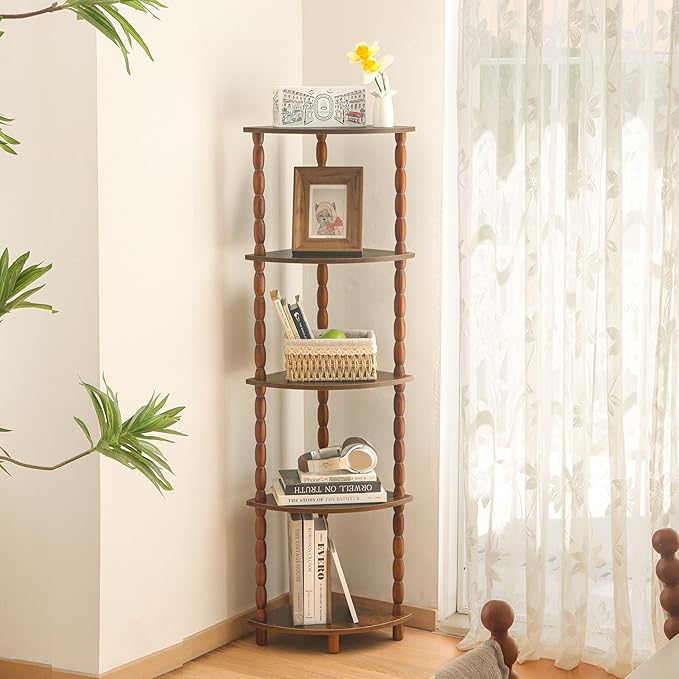 MaxSmeo Corner Shelf, 5-Tier Corner Bookshelf - Image 5