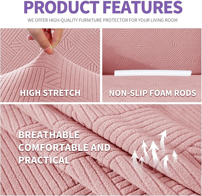 ZNSAYOTX Chair Cover with Arms, New Striped Sofa Chair Covers - Image 3