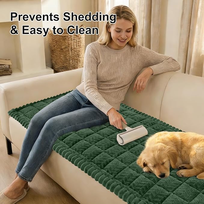 Smiry Non Slip Couch Covers for Dogs, Fuzzy Pet Couch Covers for 2-3 Cushion - Image 3