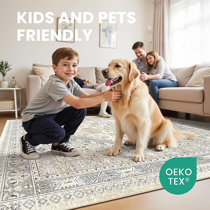 zesthome 10x12 Area Rugs, Stain Resistant Washable Rug, Ultra-Thin Rugs - Image 7