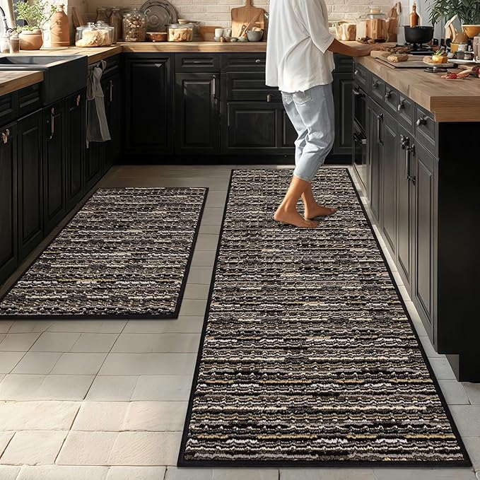Kitchen Rugs Sets of 2-Non Slip Kitchen Mats by BSICPRO