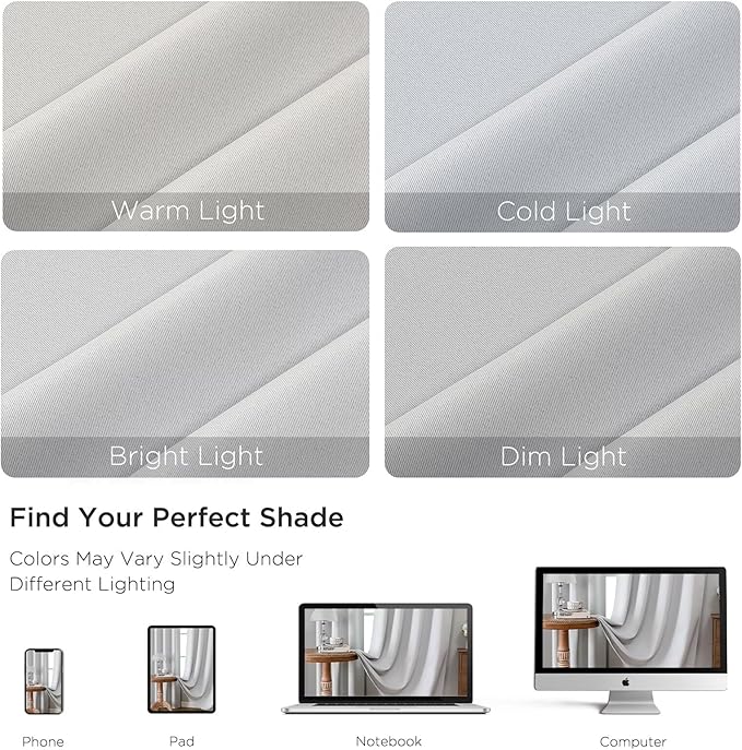 CUCRAF Grayish White Blackout Curtains 84 inch Length 2 Panels Set, Rod Pocket - Image 4