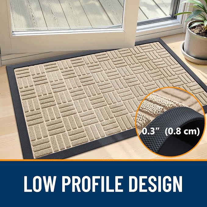 OLANLY Front Door Mat Outside Entrance 59x23, Heavy Duty Sturdy Natural Rubber - Image 5