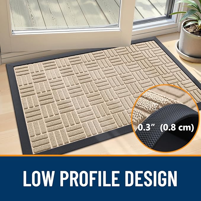 OLANLY Front Door Mat Outside Entrance 29.5x17, Heavy Duty Sturdy Natural - Image 6