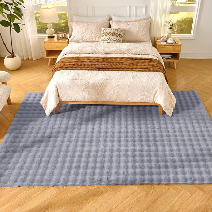 Lotus Karen Fluffy Light Grey Rug - Image 8