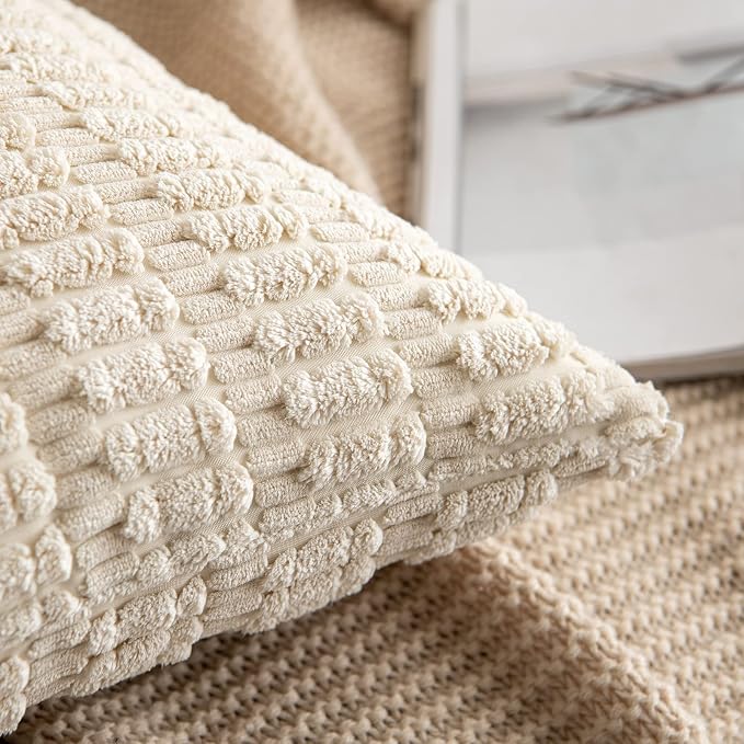 MIULEE Pack of 2 Corduroy Decorative Euro Sham Throw Pillow Covers 22x22 Inch - Image 5