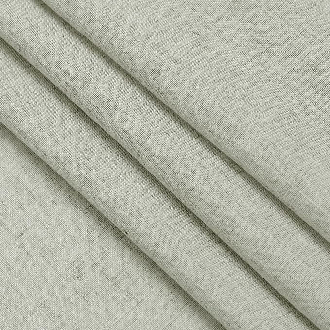 Sage Green Boho Curtains for Bedroom Back Tab Rod Pocket Semi Sheer Linen - Image 6