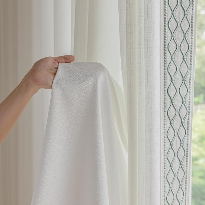 VisionaryHomeDesign White Colour Linen Curtain Panels by VisionaryHomeDesign