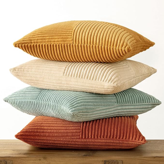 MIULEE Teal-Orange Decorative Throw Pillow Covers 16x16 Inch Set of 4 Boho - Image 6