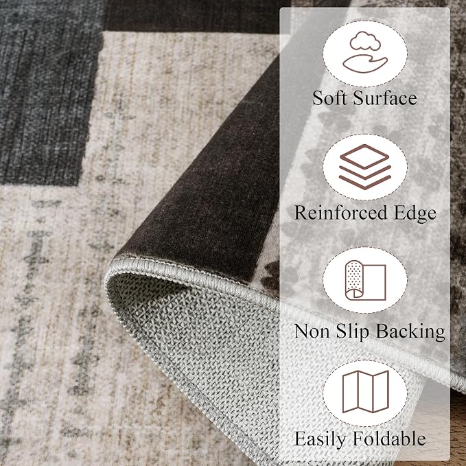Modern Geometric Patchwork Indoor Area Rug - Image 8