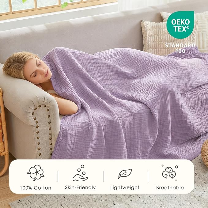 EMME Cotton Muslin Blanket King Size - Image 3