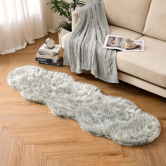 MIULEE Luxury Super Soft Fluffy Area Rug Faux Fur Sheepskin Rug Decorative - Image 7