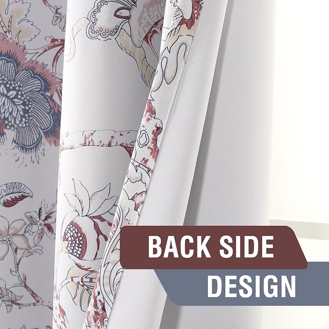 H.VERSAILTEX Blackout Curtains 63 Inch Length 2 Panels Set Floral Print Curtain - Image 6