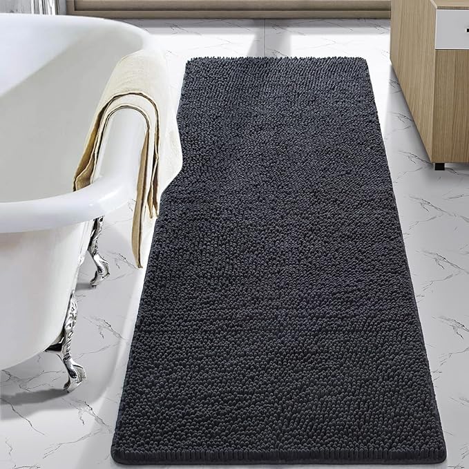 LOCHAS Luxury Bathroom Rug Shaggy Bath Mat 24 x 70 Inch, Washable Non Slip Bath by LOCHAS