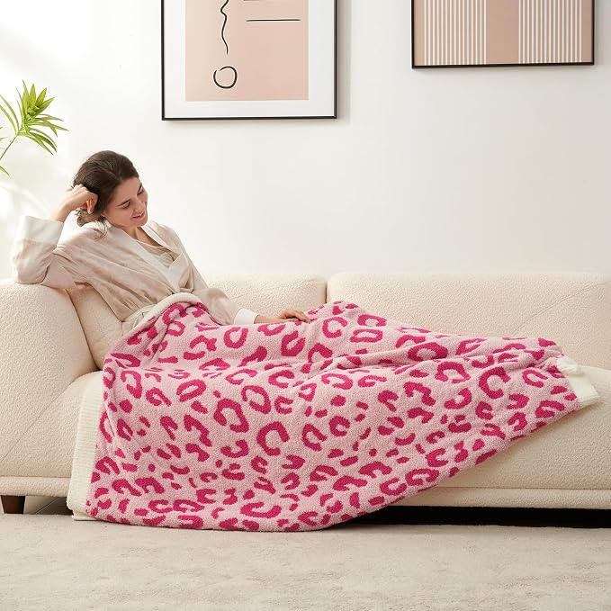 Snuggle Sac Hot Pink Leopard Throw Blanket - Image 5