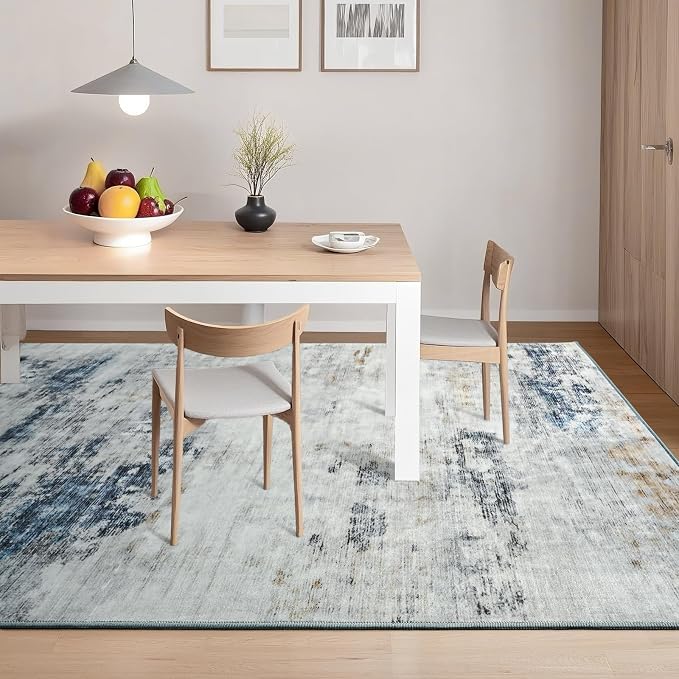 Toneed Abstract Area Rug 5x8 Modern Washable Rug Soft Non Slip Rug Low Pile - Image 5