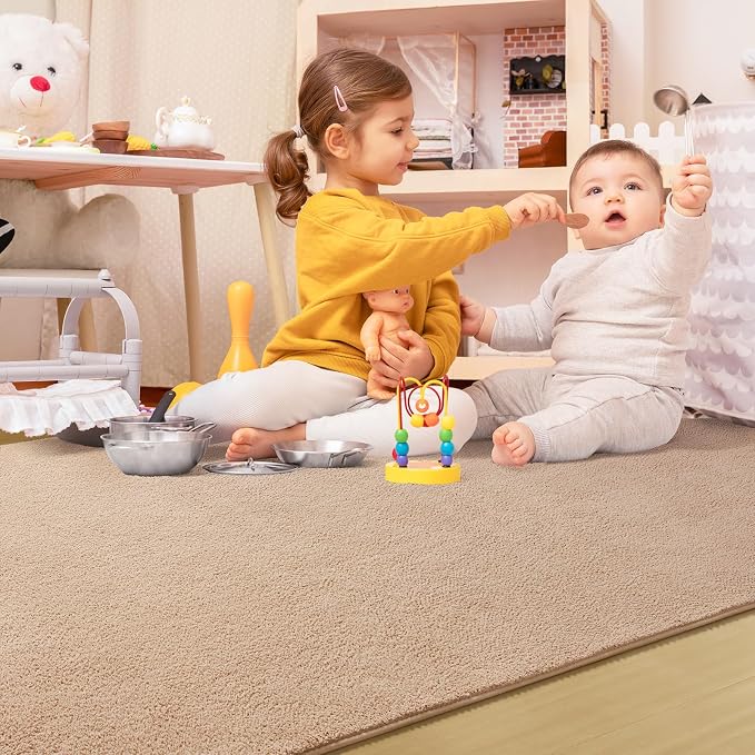 Soft Rugs for Living Room 5x7 Beige, Minimalist Area Rug for Bedroom Nursery - Image 5