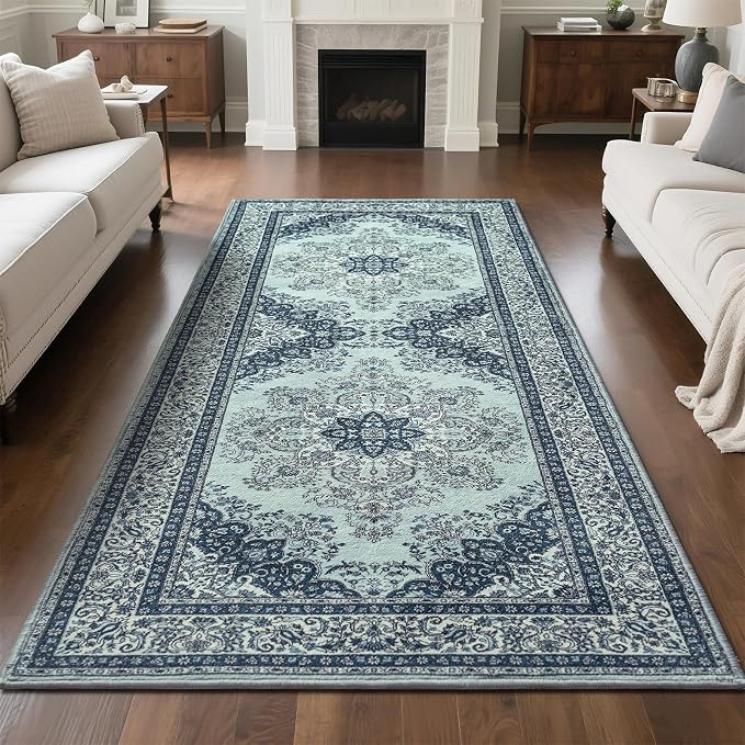 Runner Rug for Bedroom, 2x6 Non-Slip Vintage Area Rug, Machine Washable Boho by Rtizon