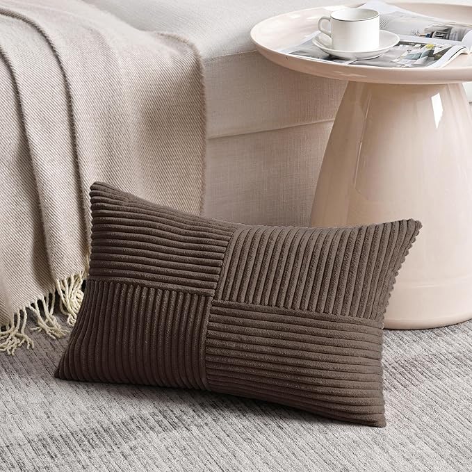 Fancy Homi 2 Packs Dark Brown Lumbar Decorative Throw Pillow Covers 20x28 Inch - Image 2
