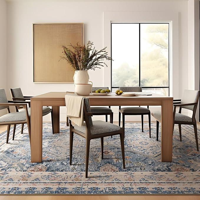 Phantoscope Washable Area Rug 5'x7' Non-Slip, Vintage Neutral Rugs - Image 8