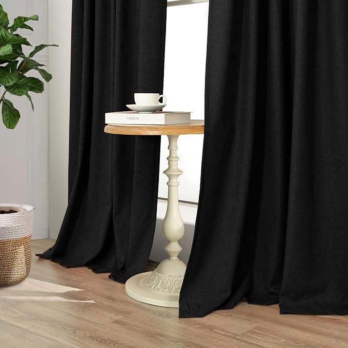 72 Inch Blackout Curtains for Living Room 2 Panel Burg Complete Black Out - Image 7