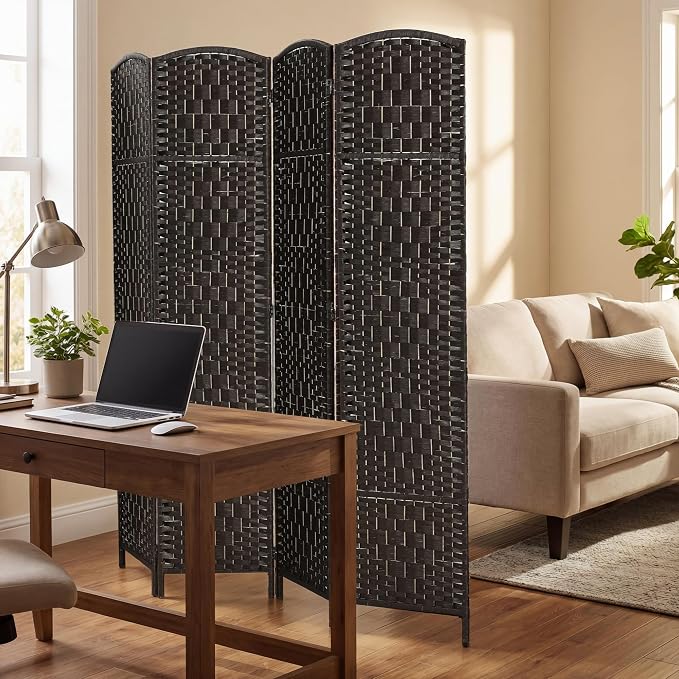 HOMCOM Room Divider 4 Panel, 6FT Tall Folding Privacy Screen, Freestanding - Image 8