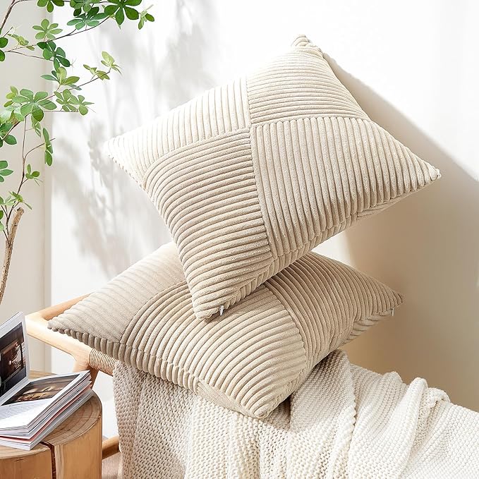 Topfinel Tan Decorative Throw Pillow Covers 16x16 Set of 2 Windmill Textured - Image 7