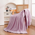 Puncuntex Light Purple Throw Blanket 60"×80" inches Fuzzy 3D Jacquard by Puncuntex