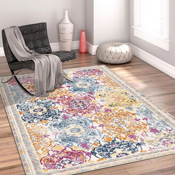 Vaukki Living Room Rug, Vintage Shaggy Soft Laundry Rug, Non Slip Kitchen Area - Image 5
