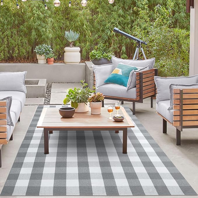 IOHOUZE Buffalo Plaid Rug 5x7 Ft Indoor Outdoor Rug, Washable Rugs - Image 2