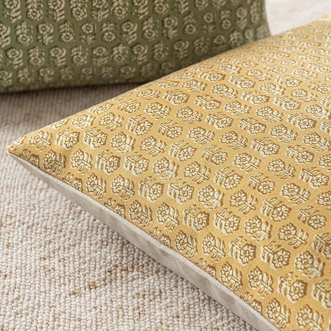 Foindtower Set of 2 Decorative Vintage Floral Print Throw Pillow Covers Neutral - Image 3