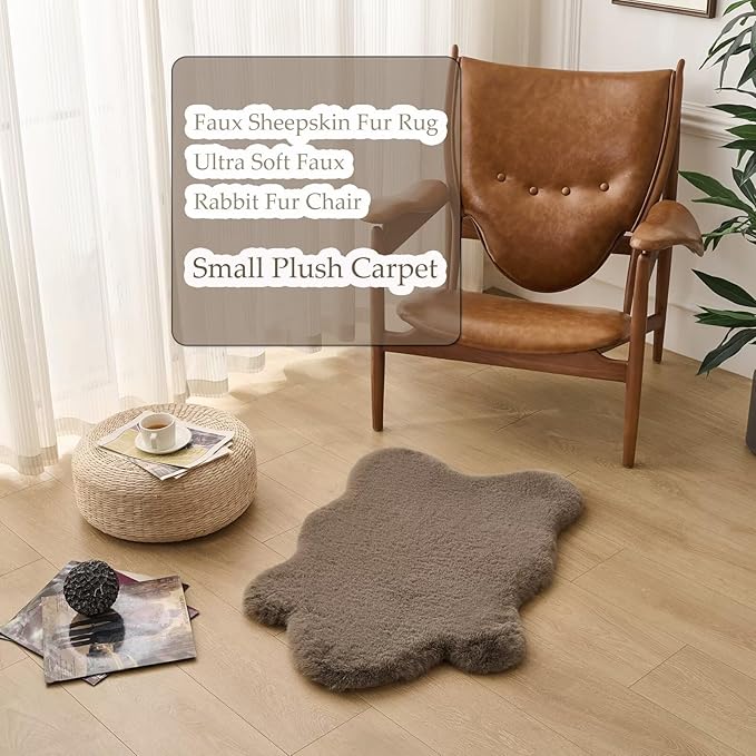 1700GSM Fuzzy Faux Sheepskin Fur Area Rug, Extra Soft Faux Fur Mat, Fluffy - Image 5