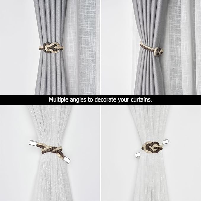 NICEEC 4 Pack Mini Magnetic Curtain Tiebacks Nordic Simple Style Drape Tie - Image 6