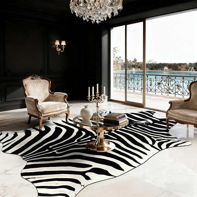 BENRON Premium Zebra Rugs for Living Room Bedroom, Non-Slip Throw Rug for Home - Image 3