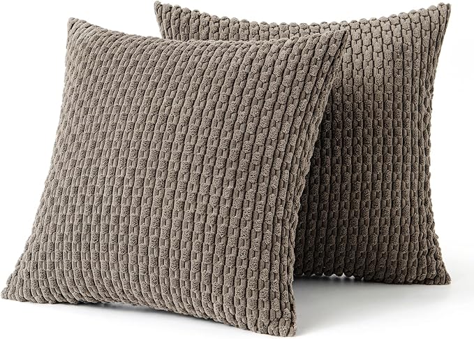 MIULEE Pack of 2 Decorative Throw Pillow Covers 20x20 Inch Soft Boho Striped - Image 6