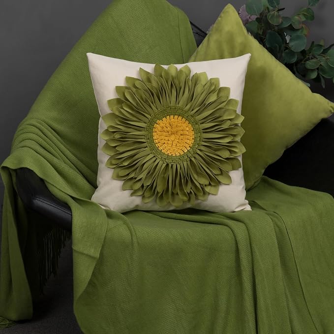 OiseauVoler 3D Sunflower Throw Pillow Cover Decorative Handmade Pillowcase - Image 7
