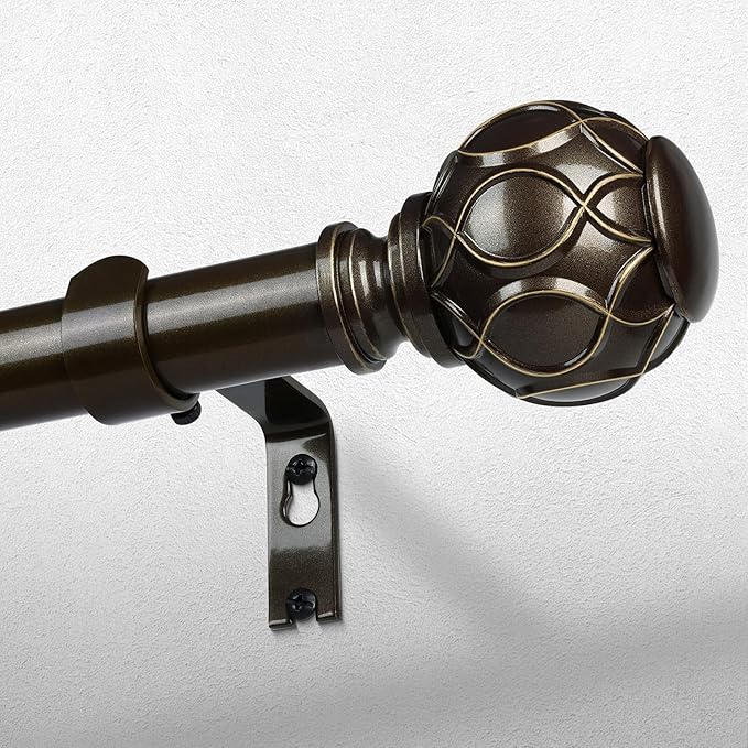 Long Bronze Curtain Rod, Heavy Duty 1 Inch Decorative Curtain Rods by Wolistsa