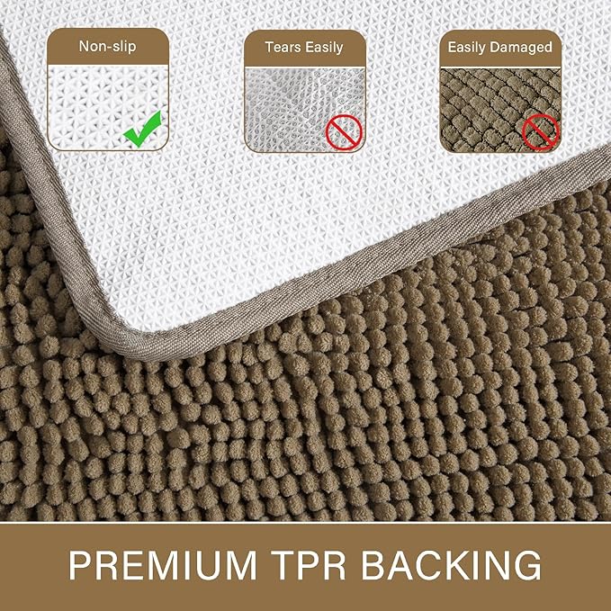 LOCHAS Luxury Bathroom Rug Shaggy Bath Mat 24 x 70 Inch, Washable Non Slip Bath - Image 5