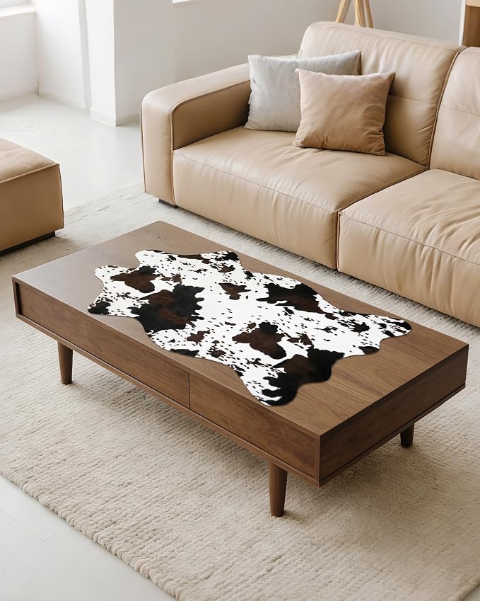 Cow Print Rug Western Decor: 3.6x2.5ft Faux Cowhide Animal Carpet Small Fun - Image 7
