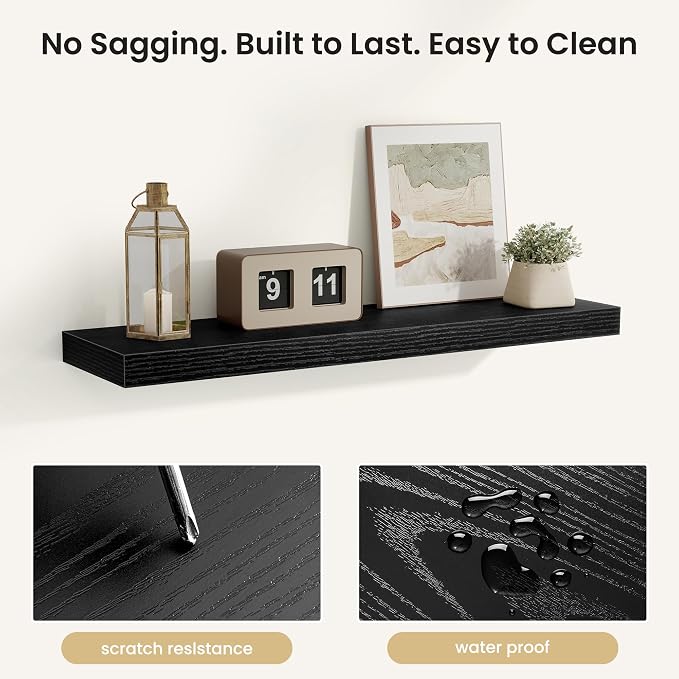 Fun Memories Floating Shelves for Wall, Rustic Wood Wall Mounted Shelves for - Image 4
