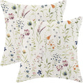 AEIOAE Spring Pillow Covers 18x18 Inch Set of 2, Sage Green Colorful Wild by AEIOAE