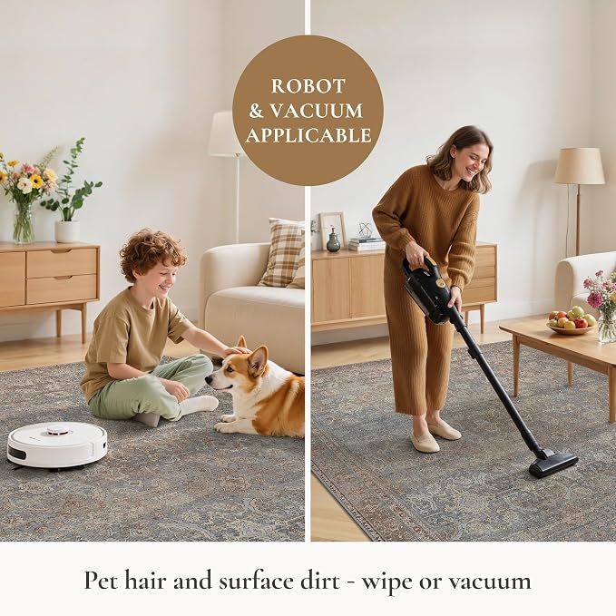 GENIMO 6x9 Area Rugs for Living Room, Machine Washable Non Slip Vintage Rugs - Image 7