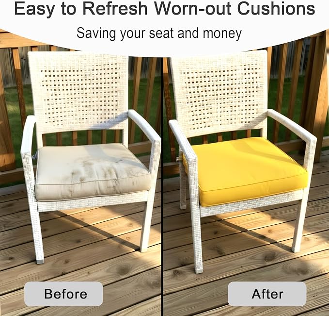 NettyPro Patio Chair Seat Cushion Covers Set 4, Waterproof Outdoor Furniture - Image 6