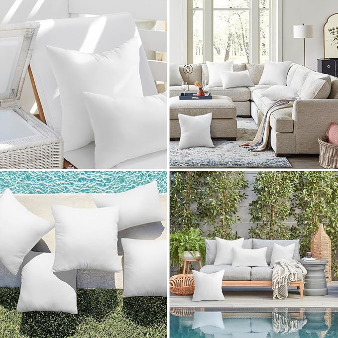 Ashler 20 x 20 Outdoor Pillows, Waterproof Inserts Set of 2 Throw Pillow Inserts - Image 6