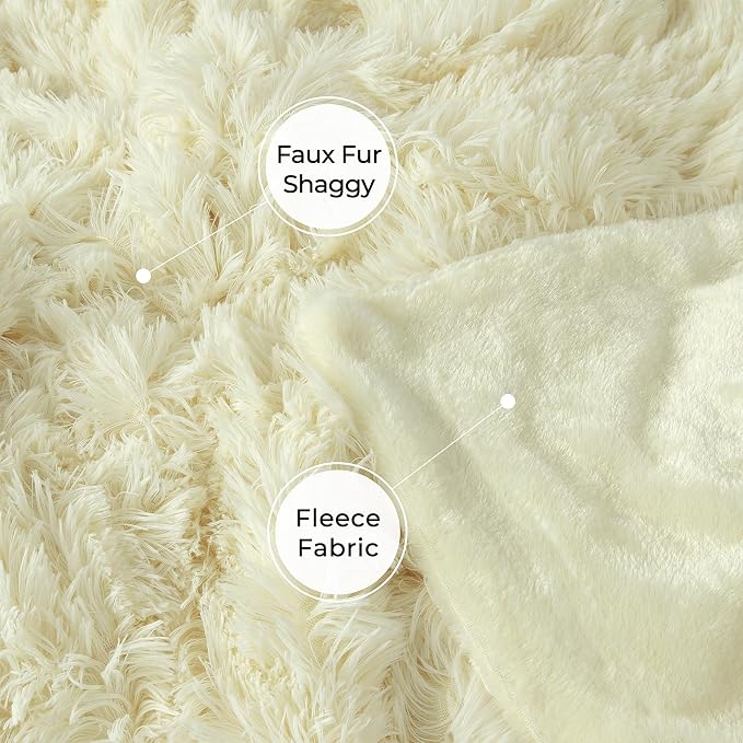 Tuddrom Decorative Extra Soft Faux Fur Blanket Twin Size 70" x 78", Solid - Image 5