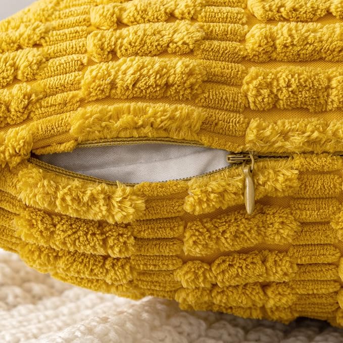 MIULEE Pack of 2 Corduroy Decorative Euro Sham Throw Pillow Covers 26x26 Inch - Image 3