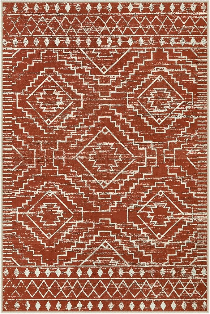 Wonnitar Moroccan 6x9 Area Rugs, Washable Brown Rugs - Image 7