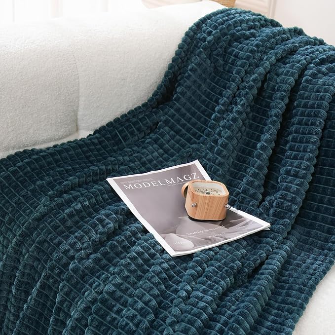Puncuntex Flannel Fleece Throw Blanket Dusty Blue 50"×60", Super Soft Plush - Image 2