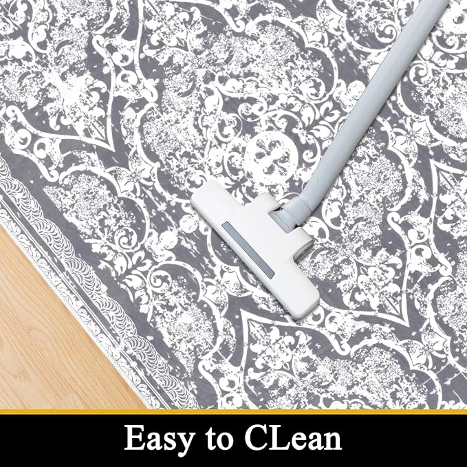 Vaukki Living Room Rug, Vintage Shaggy Soft Laundry Rug, Non Slip Kitchen Area - Image 5