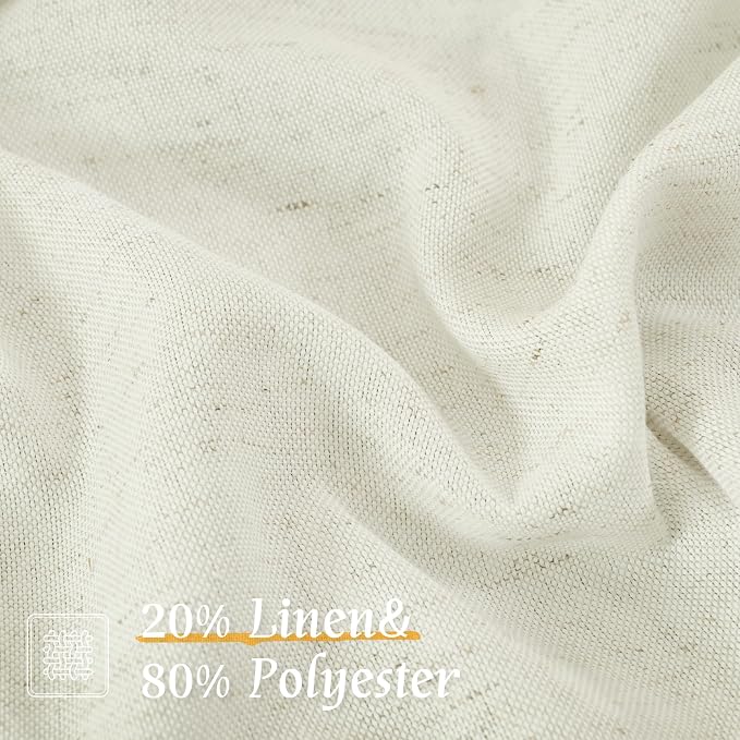 LAMIT Natural Linen Curtains 63 Inch Length - Image 2